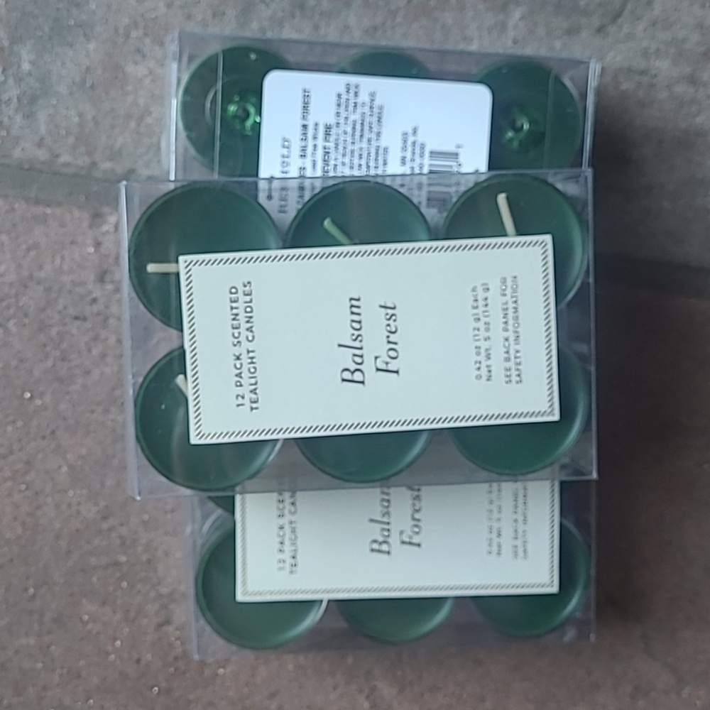 New with tags! 3 packs Threshold Balsam Forest scented tealight candles 12 count